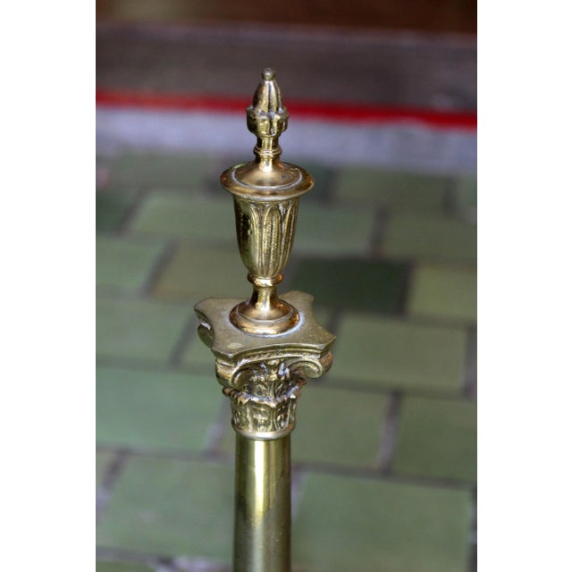 Louis XVI Bronze Andirons With Footrest For Sale - Image 4 of 7