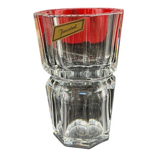Vintage Baccarat Edith, Heavy Cut Crystal Vase in Original Box For Sale