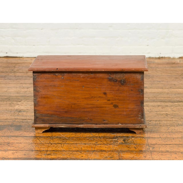 Mid-Century Modern Mid 20th Century Indonesian Vintage Wooden Blanket Chest with Carved Foliage and Floral Motifs For Sale - Image 3 of 13