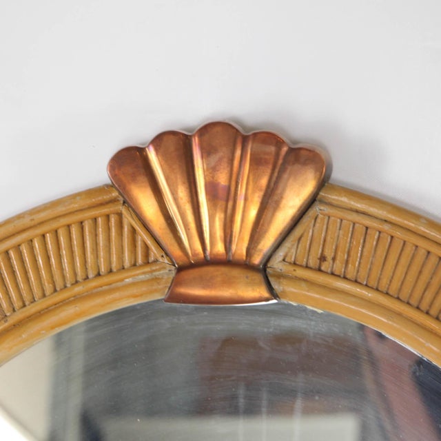 Rattan and Copper Mirrors, 1970s, Set of 2 For Sale - Image 9 of 15