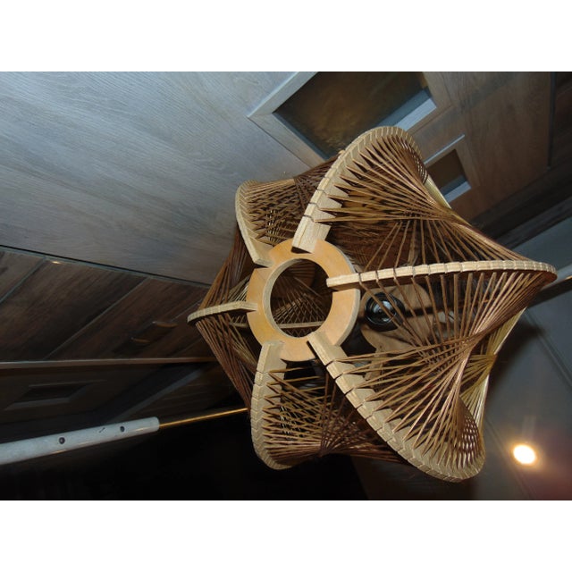 Wood Mid-Century Modern Pendant Lamp For Sale - Image 7 of 8
