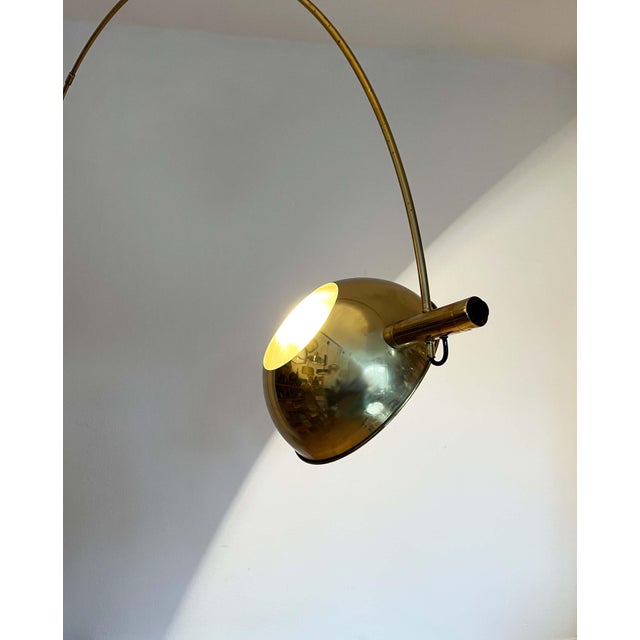 Vintage Postmodern German Brass Boca Arc Floor Lamp with Clamping Rod attributed to Florian Schulz, 1970s For Sale - Image 17 of 18