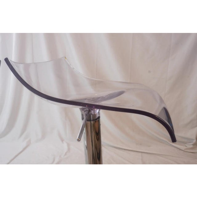 Glass Ligne Roset Pam Crystal Adjustable Stools by Studio Archirivolto, Pair Of For Sale - Image 7 of 8
