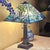 2003 Tiffany-Style Floral Stained Glass Pyramid Table Lamp For Sale In Washington DC - Image 6 of 18