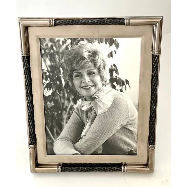 Mid 20th Century Silver Plate Picture Frame with Woven Cable Details For Sale - Image 5 of 10