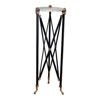 Vintage Maison Jansen Style Marble Top Sculpture Stand For Sale