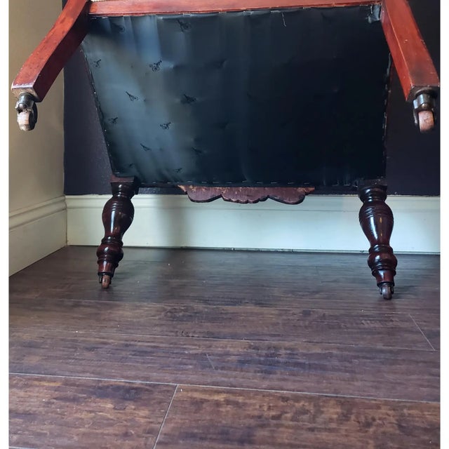 19th-Century Eastlake Victorian Walnut Parlor Fauteuil Arm Chair For Sale - Image 11 of 13