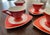 1920s 1930s Art Deco Salem Tricorne Streamline Mandarin Orange Cups and Saucers - Set of 4 For Sale - Image 5 of 11