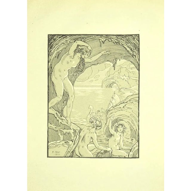 Nymphs in the Cave is an original modern artwork realized by Ferdinand Bac (1859 - 1952) in 1922. Signed and dated on...