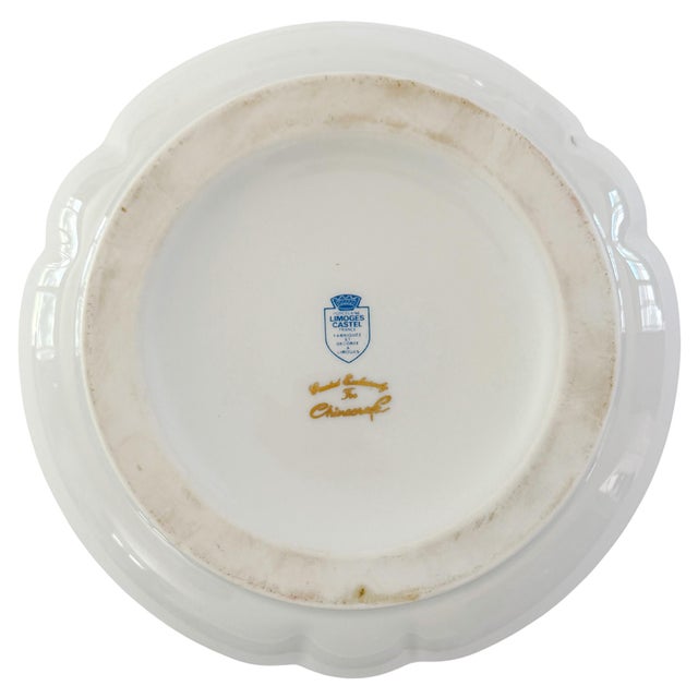 Large Vintage French Limoges Porcelain Ashtray With Birds of Paradise & 22k Gold Gilding For Sale - Image 11 of 12
