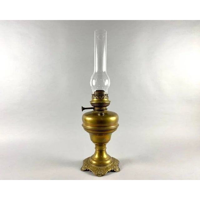Vintage Oil Table Lamp in Brass from Lempereur & Bernard, Belgium For Sale - Image 10 of 10