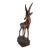 Vintage Hand-Carved Wood Gazelle Antelope Sculpture, 25” For Sale