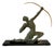 After Jean De Roncourt, French Art Deco The Archer Sculpture, 1930s, 1920s, Metal & Bakelite on Marble Base For Sale