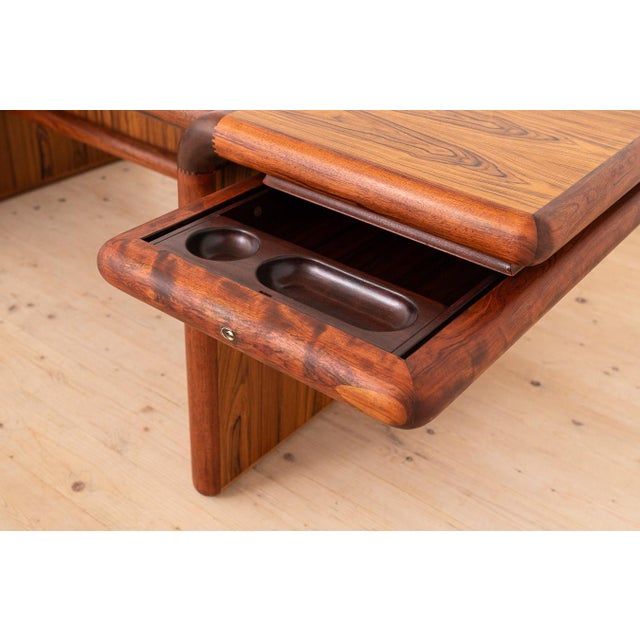 Brown Supreme Executive Desk by Henning Jensen & Torben Valeur for Dyrlund, 1970 For Sale - Image 8 of 10