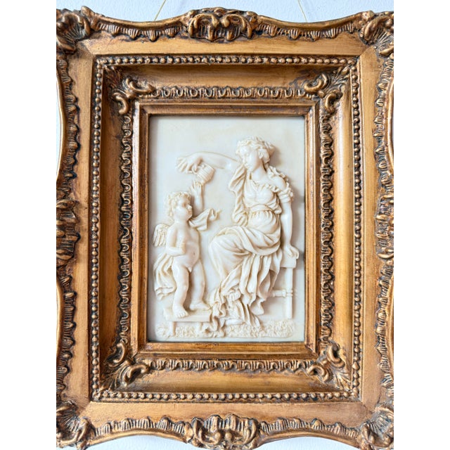 Rococo Vintage Framed Figural Relief Wall Plaque, 1960s For Sale - Image 3 of 10