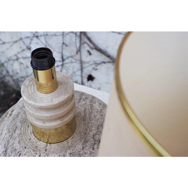 1960s Marble, Brass and Plastic Table Lamp, 1960s For Sale - Image 5 of 10