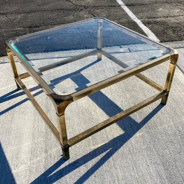 Metal Mastercraft Brass Waterfall Coffee Table For Sale - Image 7 of 13