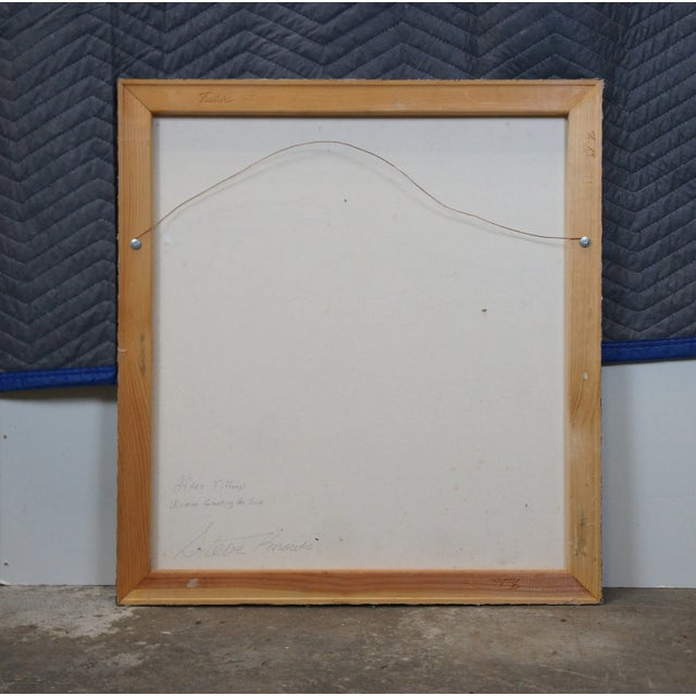 White Steve Knowls Art Nouveau Oil Painting After Tiffany's Woman Greeting the Sun 26" For Sale - Image 8 of 9