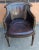 Traditional Mid Century Empire Leather Upholstered and Nailhead Studded Mahogany Arm Chair For Sale - Image 3 of 11