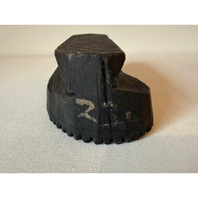 Wood Vintage Wood Block Fabric Stamp, Paisley Design For Sale - Image 7 of 9