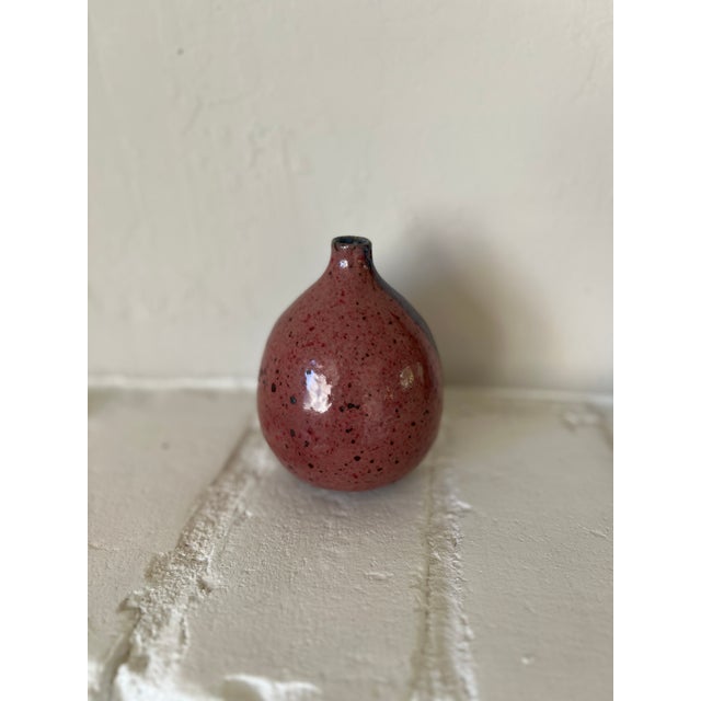 1970s Studio Pottery Bud Vase Weed Pot Lava Glaze Chop Marked For Sale - Image 10 of 14