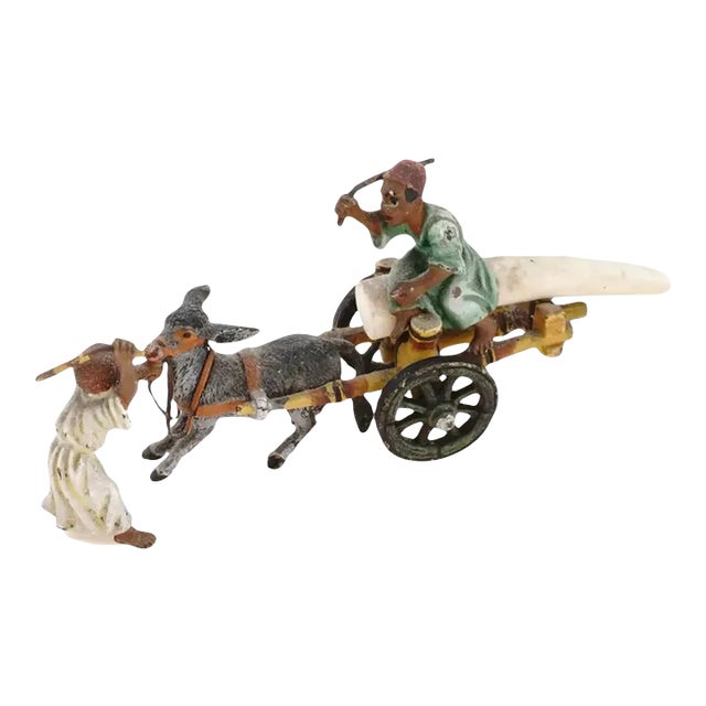 Antique Vienna Bergmann Painted Cast Bronze Figural Group For Sale