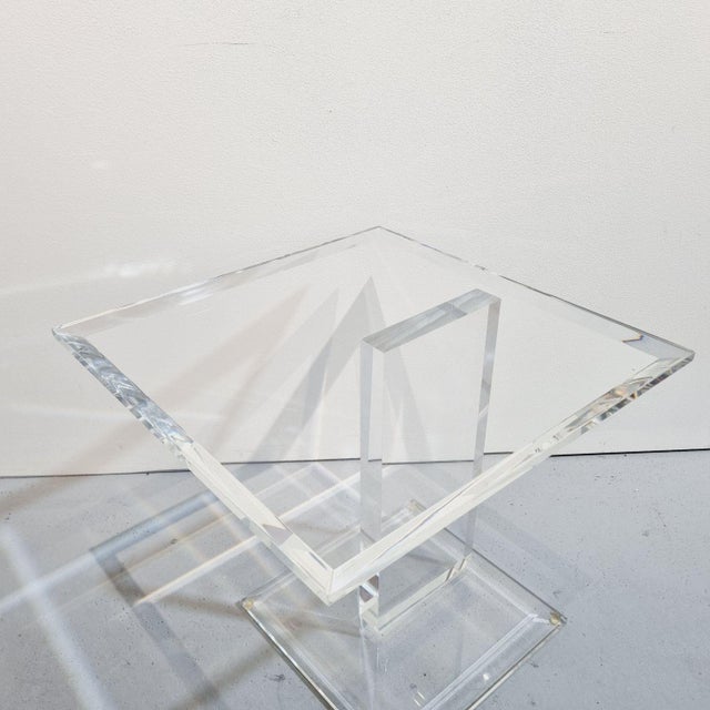 Acrylic Glass Side Table, 1980s For Sale - Image 6 of 12