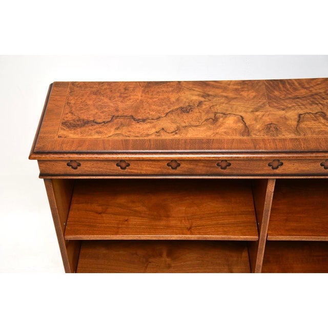 Burr Walnut Open Bookcase, 1950 For Sale - Image 6 of 11