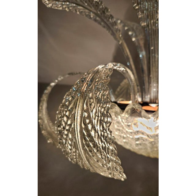 Mid-Century Modern Murano Glass Leaf Chandelier, Italy, 1940s For Sale - Image 9 of 13