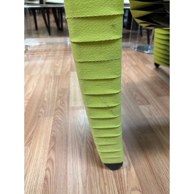 Late 20th Century Set of 4 Contemporary Lime Green Seat Belt Dining Chairs by Phillips Collection For Sale - Image 9 of 10