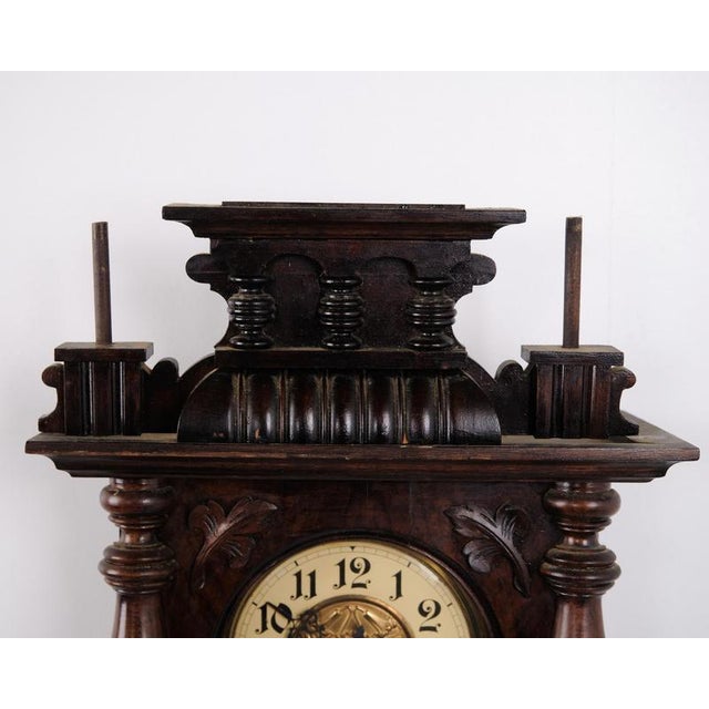 Vintage Junghans Wall Clock in Walnut, 1920s For Sale - Image 6 of 9
