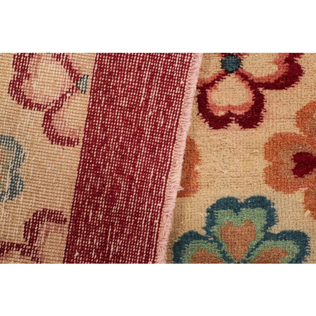 Textile Vintage Zeki Müren Runner in Beige With Colorful Floral Pattern From Rug & Kilim For Sale - Image 7 of 7