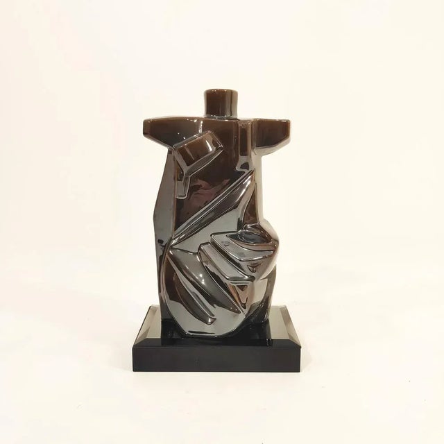 Glass Eduardo Lastres, Cubist Sculpture, 1980s, Ceramic For Sale - Image 7 of 7