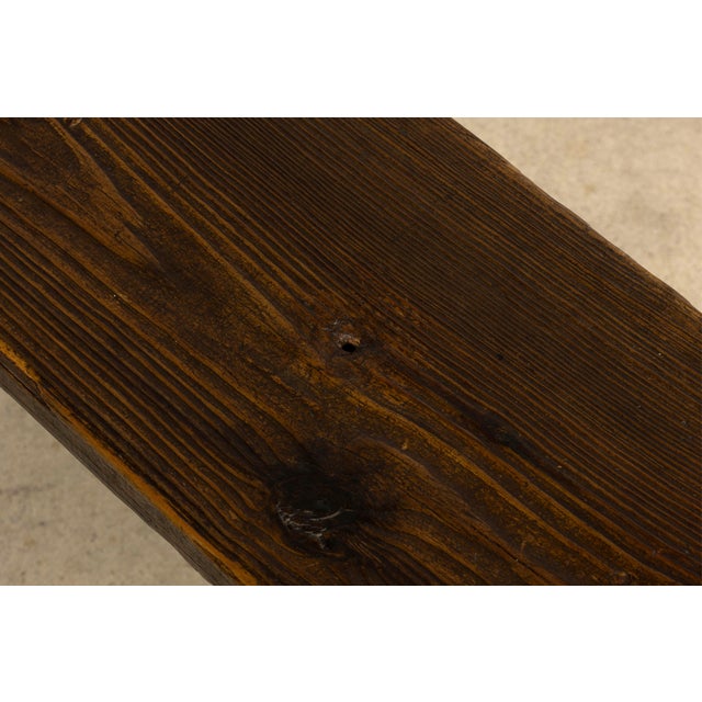 Late 19th Century French Provincial Rustic Pine Farmhouse Bench For Sale - Image 14 of 17