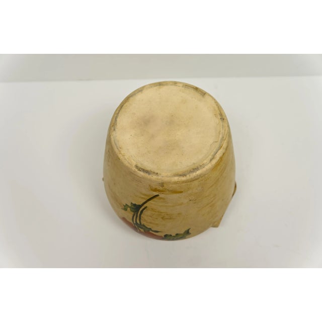 American Ceramic Marmalade Jar Vase With Hand Painted Poppy Flowers For Sale - Image 3 of 7