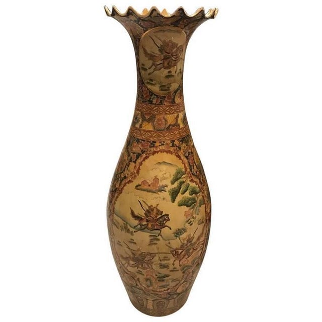 Japanese Palace Floor Vase With Samurai Warriors Motif For Sale - Image 11 of 11