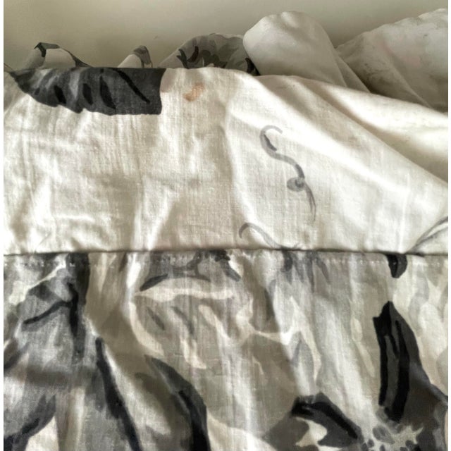 VTG Ralph Lauren Isadora BLK Floral Custom Rod Pocket Drapery Panels + Swag Valance. Backed With Ralph Lauren Sergeant. For Sale - Image 11 of 11