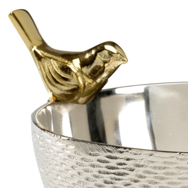 Polished nickel and polished brass finish on aluminum 6h x 5.5w x 5.5d