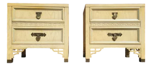 1970s Dixie Shangri La Chinoiserie Nightstands-a Pair