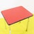 Chromed Metal Coffee Table with Red Laminate Top and Black Edges
