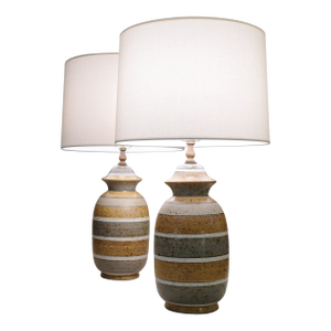 1960s Modern Ginger Jar Ceramic Art Pottery Table Lamps Bruno Gambone Italy - a Pair