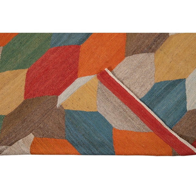 21st Century Modern Kilim Wool Rug For Sale - Image 4 of 13