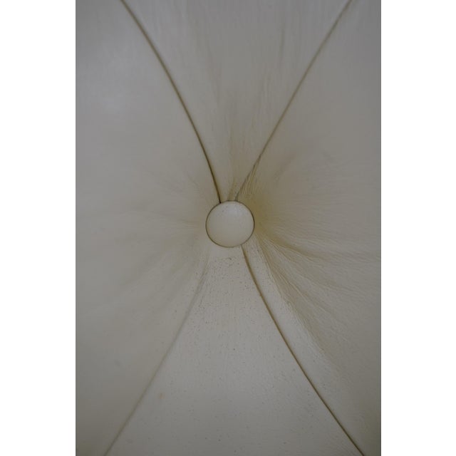 Pair Creme Color Leather Chesterfield Chairs For Sale - Image 10 of 18