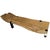 Reclaimed teak wood chaise hand-carved from a single three inch thick reclaimed teak wood slab and set on modern black...