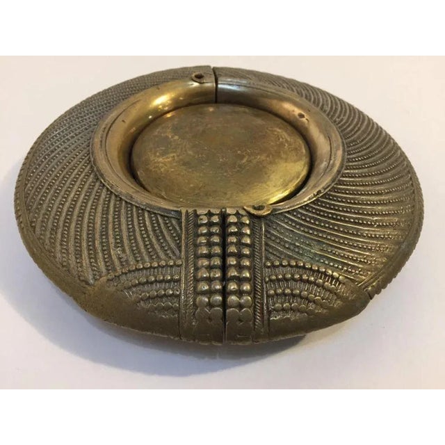 Antique Ethnic Brass Traditional Anklet Bracelet From India Vide Poche For Sale In Palm Springs - Image 6 of 17