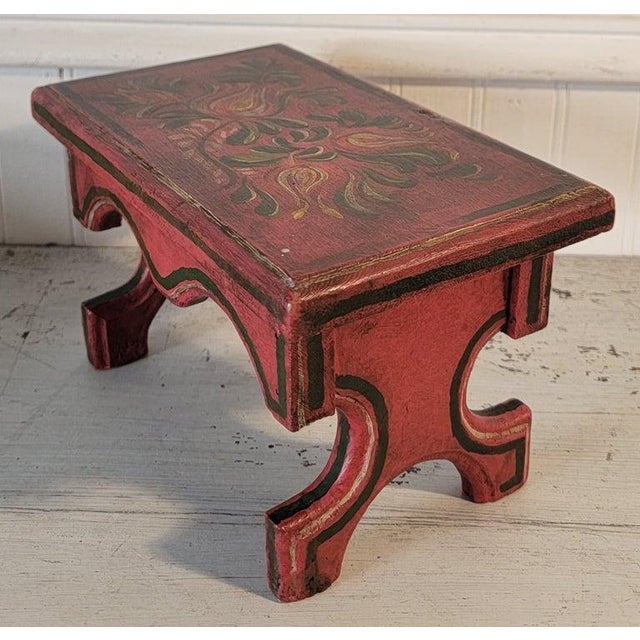Folk Art 20Thc Original Painted Child's Stool For Sale - Image 3 of 5