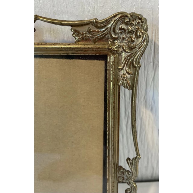 Mid-Century Modern Vintage Pierced Brass Picture Frame For Sale - Image 3 of 7