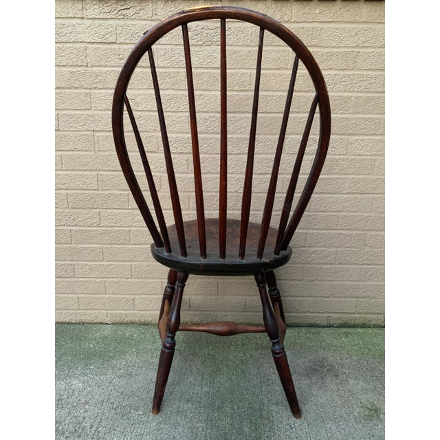 Circa 1790 American Windsor Bow-Back Side Chair With Original Patina For Sale - Image 12 of 13