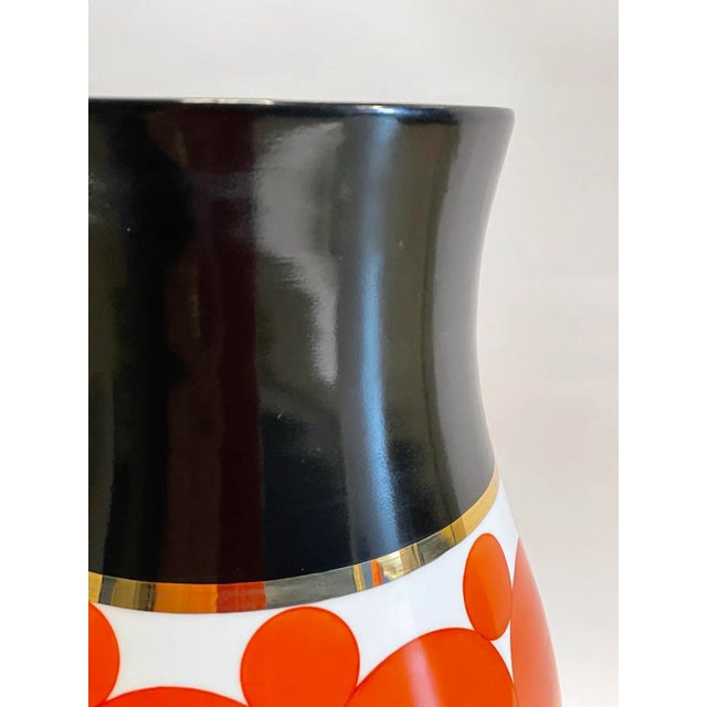 Vintage French Deco Style Porcelain Circles Vase For Sale - Image 4 of 7