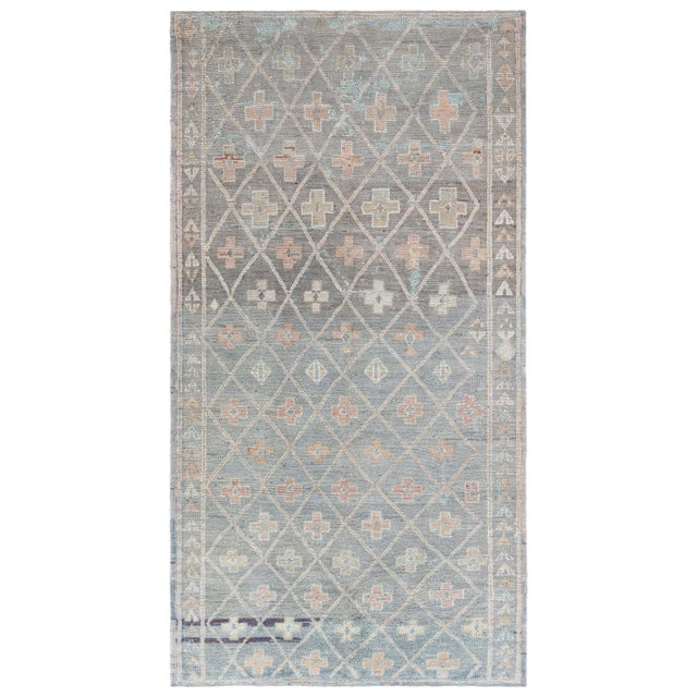 Doris Leslie Blau Vintage Tribal Moroccan Handmade Wool Rug For Sale